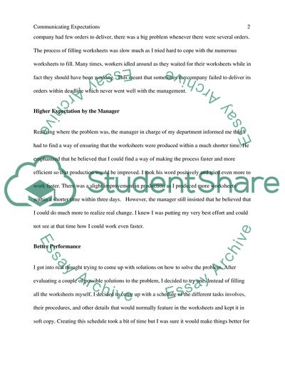 Communicating Expectations