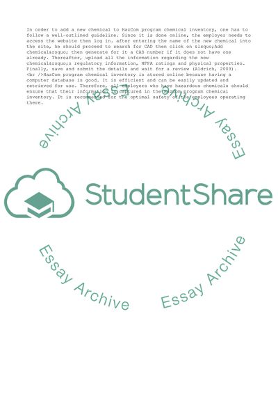 Hazardous Material Management and Hazard Communication