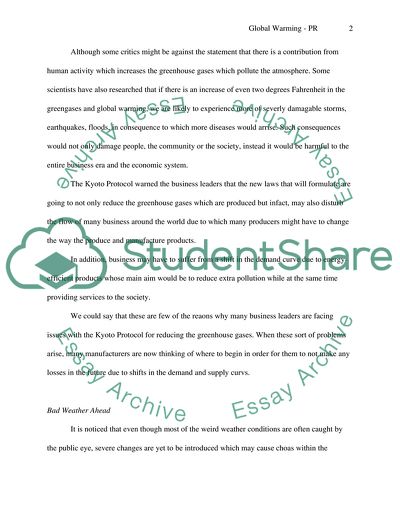 The Kyoto Protocol - an Attempt to Solve a Problem of Global Warming