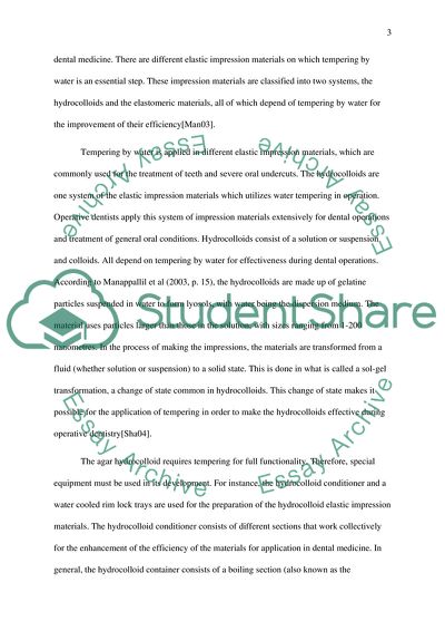 Tempering by Water in Dentistry