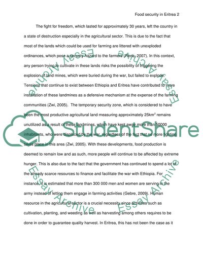 Food security in Eritrea