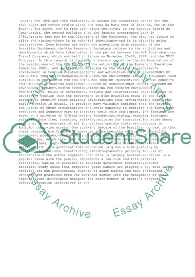 Travel and Tourism Environment in Brazil