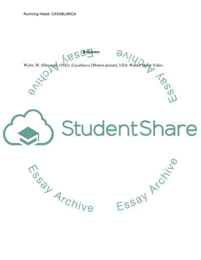 The Movie Casablanca by Michael Curtiz