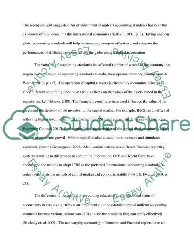 Should Accounting Rules be Global
