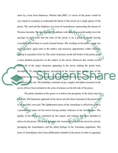 Textual Analysis - Analyse Australianess in one of the four Australian film posters