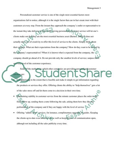 Personalized Customer Service