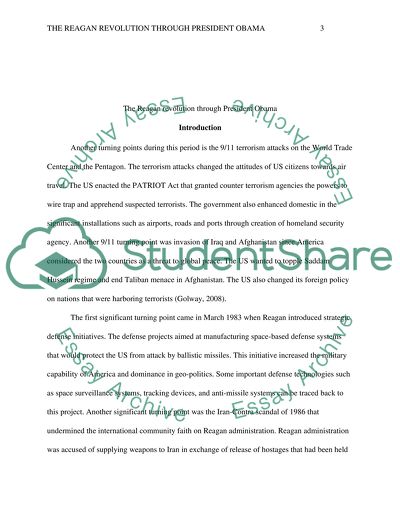 The Regan Revolution Through President Obama