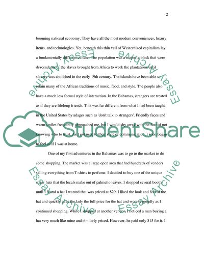 I need a story i experenced but tie in how culture shock played a party