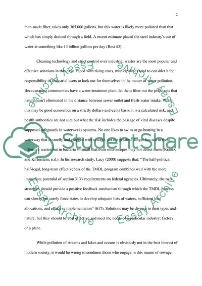 The Issue of Water Pollution