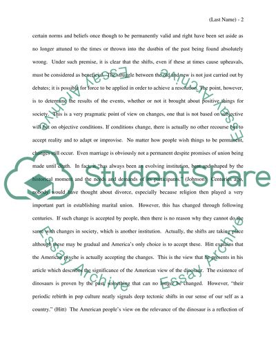 Accepting Change is to Americas Benefit