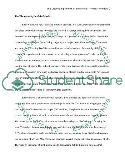 High School Application Essay Examples The Underlying Theme Of The Moviethe Rear Window Business Ethics Essays also Science Essay Ideas The Underlying Theme Of The Moviethe Rear Window Essay Persuasive Essays For High School