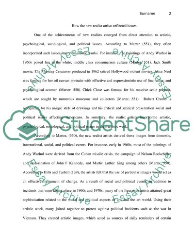 New Figurative Realists Visual Arts and Film Studies