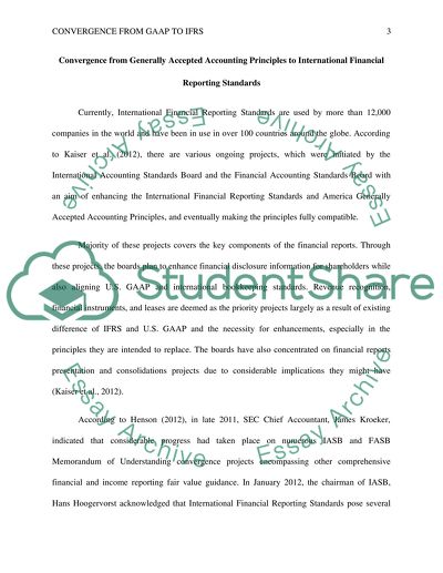 Convergence from GAAP to IFRS