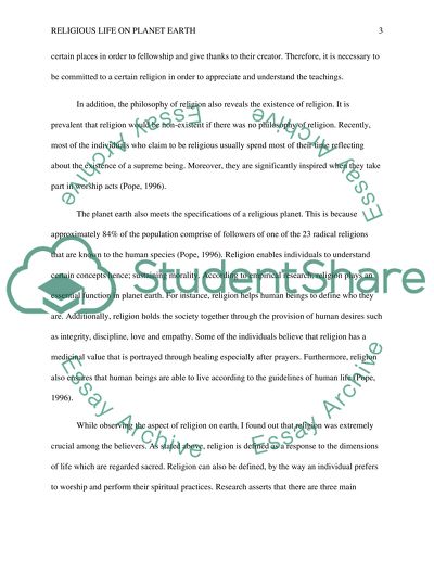 Report on the Religious Life of Planet Earth