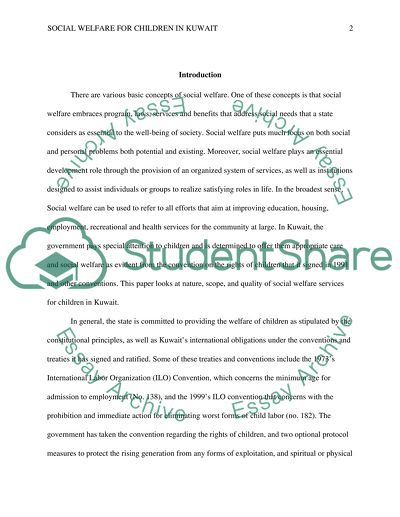 Social Welfare for Children in Kuwait