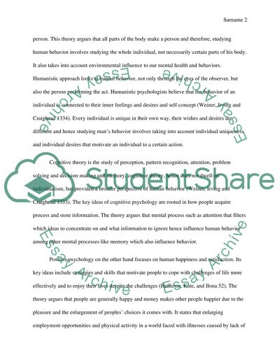 Humanistic, Cognitive and Positive Psychology Theories