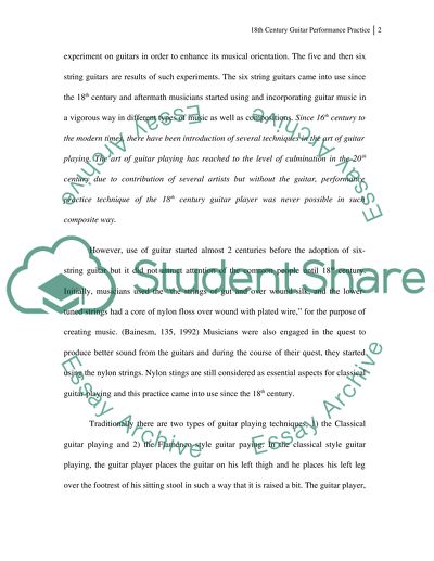 18th century guitar prerformance practice