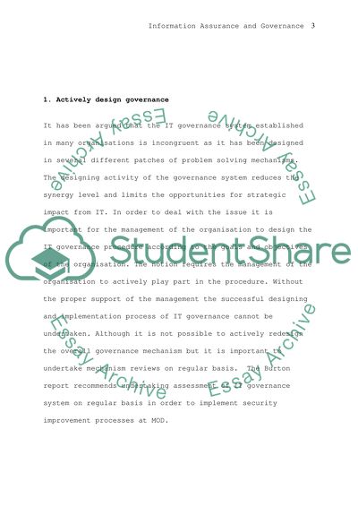 Information Assurance and Governance