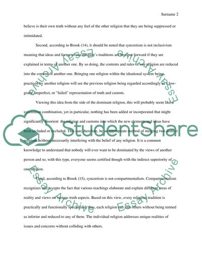 Syncretism and Compartmentalism