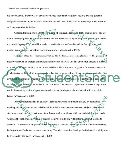 Tornado and Hurricane formation processes
