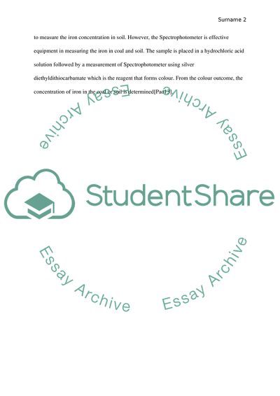 Introduction for lab report Iron in Soil and Coal