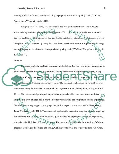 Nursing Research Summary and Ethical Considerations