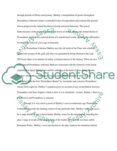 In What Ways, if any, Can Shelleys Prometheus Unbound Be Considered a Revolutionary Work