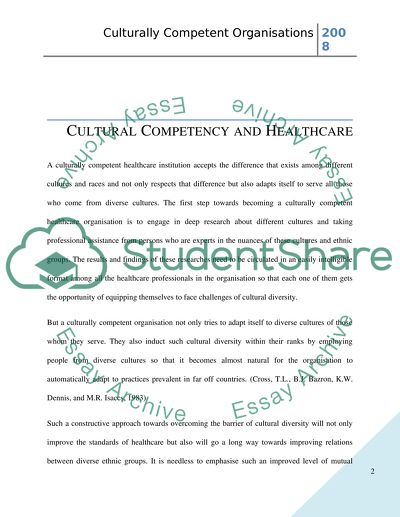 Culturally Competent Organisations