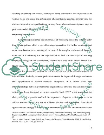 Improving Personal Performance