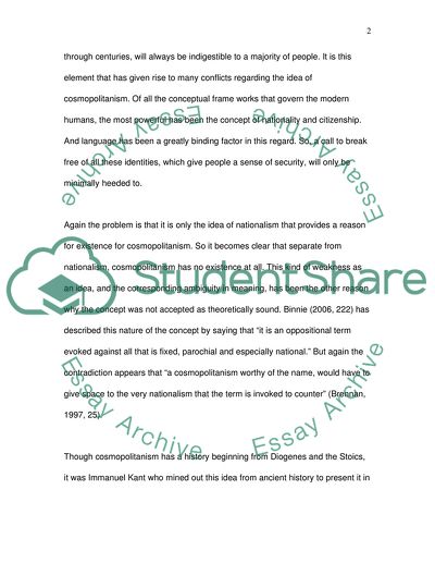 Why is Cosmopolitanism Such a Contested Concept