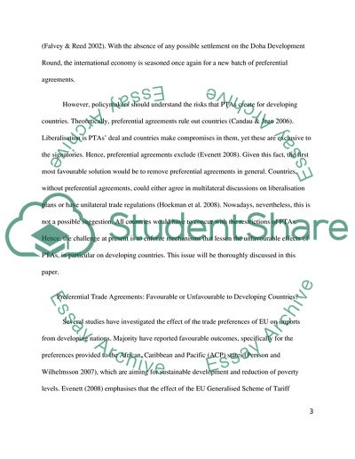 The Alleged Negative Effect of EU Preferential Trade Agreements on Developing Countries