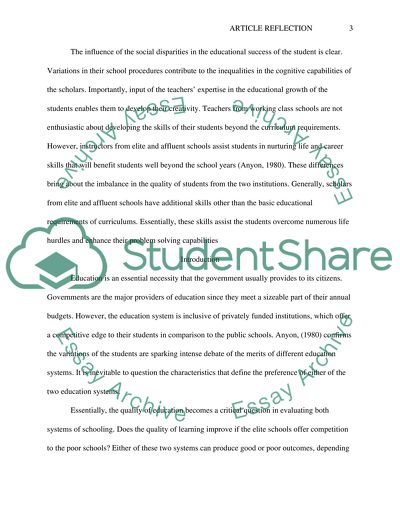 The Influence of the Social Disparities in the Educational Success of the Students