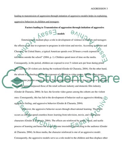 Transmission of Aggression through Imitation of Aggressive Models