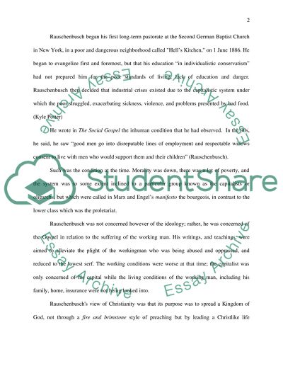 Walter Rauschenbusch and social theology gospel