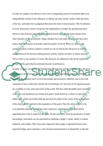 The roll of a judge is similar to that of a referee