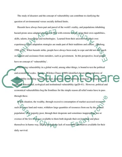 Mapping Vulnerability, Disasters, Development and People