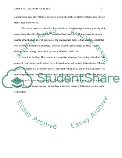 Story Hotel in Stockholm- ----- SWOT analysis and competitive advantage