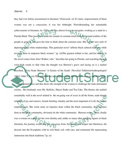 Their Eyes Were Watching God - Two Themes Presented by Zora Neale Hurston