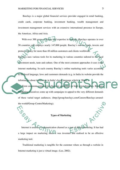 Marketing for Financial Services - Barclays Bank