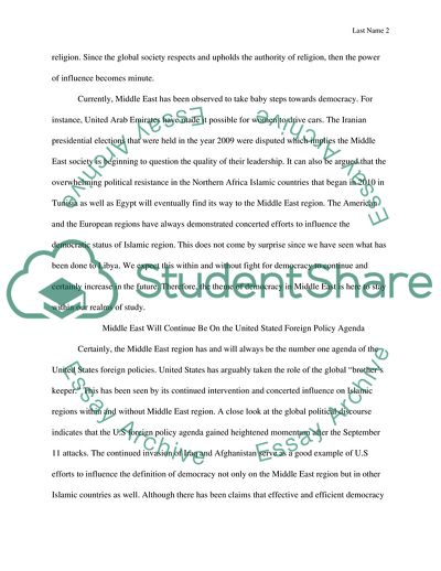 The Middle East Region and the Global Community