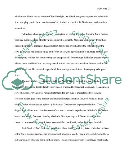 Schindlers List and A Long Way Gone