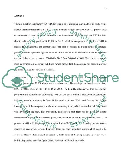 Case Study Financial & Management Accounting: Financial and trend analysis and industry comparisons
