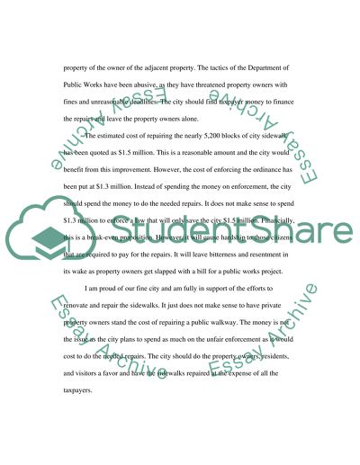 Sidewalk Repair Ordinance