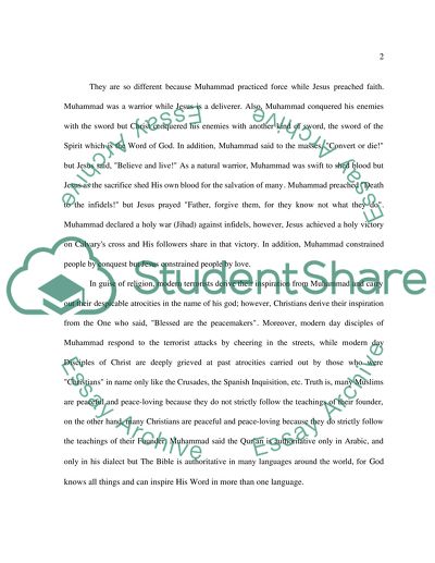 The Profound Differences between Jesus and Muhammad