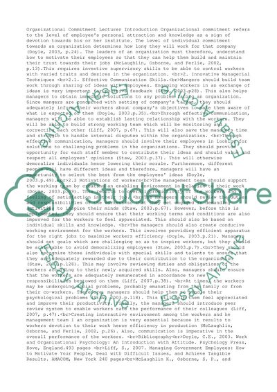 Organizational commitment