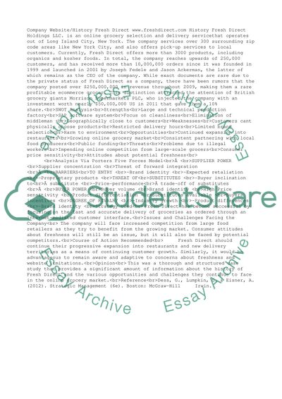 SWOT Analysis of Fresh Direct Holdings