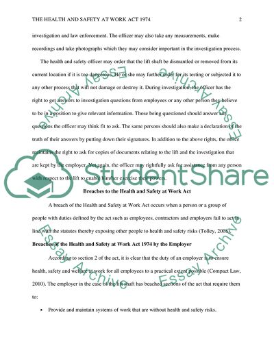 The Health and Safety at Work Act 1974