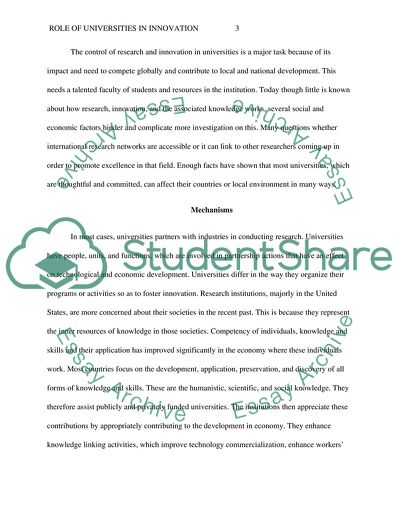 Role of Universities in Research and Innovation