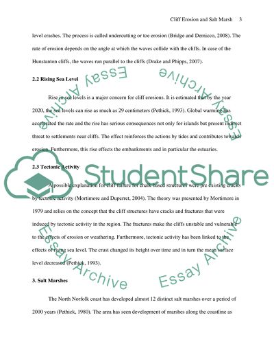 Cliff erosion and saltmarsh