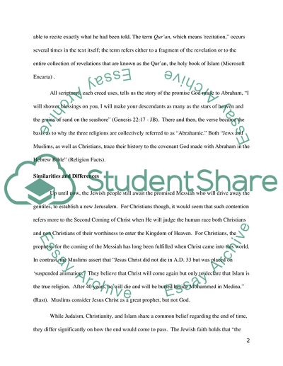 Judaism , Christianity and Islam